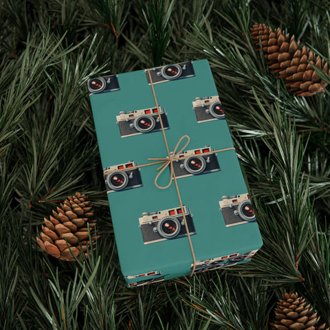 Vintage Camera Gift Wrap | Leica Rangefinder Style Gift Wrapping Paper