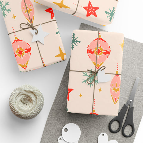 Retro Christmas Wrapping Paper | Retro Print Gift Wrap | Premium Christmas Gift Wrapping Paper