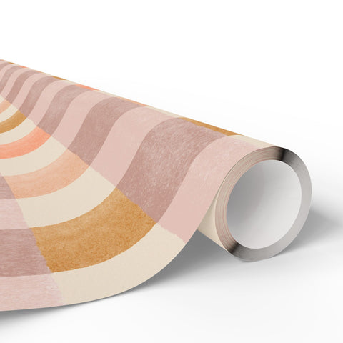 Peach Gingham Wrapping Paper, Pastel Checkered Wrapping Paper, Simple Gift Wrap Roll, Modern Checked Wrapping Paper, Peach Plaid