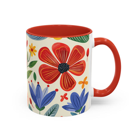 Colorful Floral Mug – Elegant Flower Design Coffee & Tea Mug for Stylish Sips (11, 15oz)