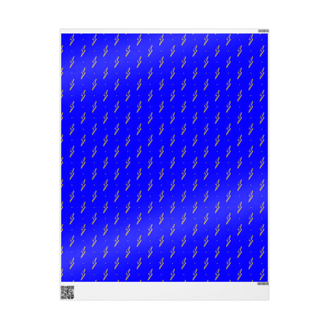 Lightning Bolt Wrapping Paper | Blue Yellow Thunder Lightning Print Gift Wrap | Premium Children's Boys Birthday