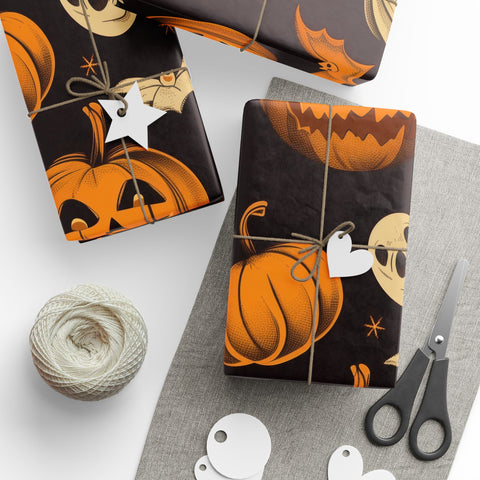 Halloween Wrapping Paper Cute Halloween Gift Wrap Roll Funny Halloween Spooky Gift Wrap Roll Fall Wrapping Paper Roll