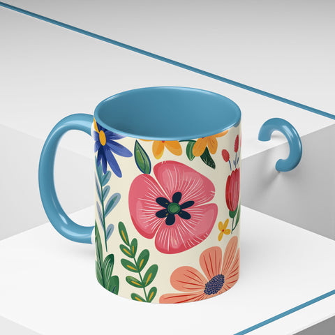 Colorful Floral Mug – Elegant Flower Design Coffee & Tea Mug for Stylish Sips (11, 15oz)