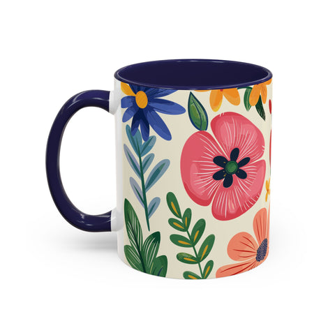 Colorful Floral Mug – Elegant Flower Design Coffee & Tea Mug for Stylish Sips (11, 15oz)