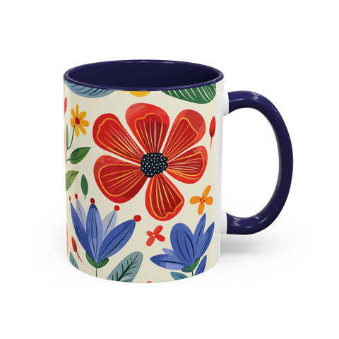 Colorful Floral Mug – Elegant Flower Design Coffee & Tea Mug for Stylish Sips (11, 15oz)