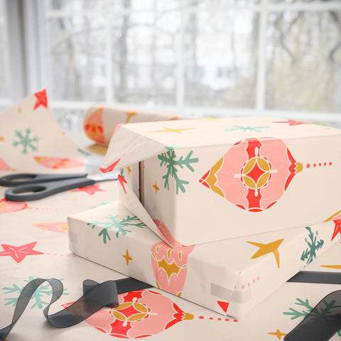 Retro Christmas Wrapping Paper | Retro Print Gift Wrap | Premium Christmas Gift Wrapping Paper