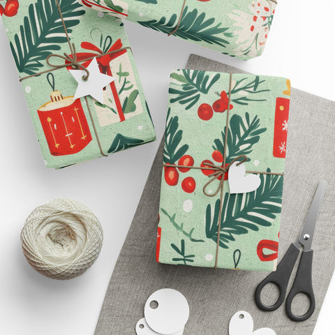 Spruce Wrapping Paper / Christmas Stationery / Holiday Gift Wrapping for Christmas, Xmas