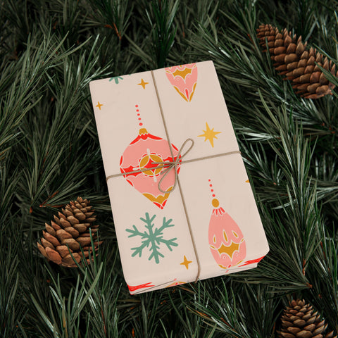 Retro Christmas Wrapping Paper | Retro Print Gift Wrap | Premium Christmas Gift Wrapping Paper