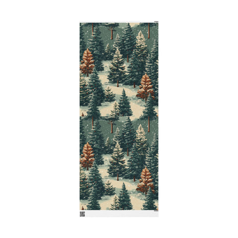 Christmas Tree Wrapping Paper, Green Christmas Forest Print Gift Wrap, Xmas Wrap, Christmas Gift Wrap, Holiday Wrapping Paper