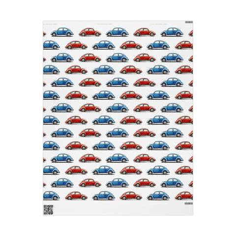 Watercolor VW Beetle Wrapping Paper | Volkswagen Beetle Gift Wrap - Water Color Paper | Automotive Themed Gifts Giving