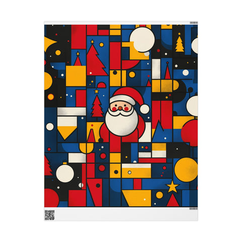 Christmas Gift Wrap, Mondrian Print Gift Wrap, Xmas Wrap, Christmas Gift Wrap, Holiday Wrapping Paper