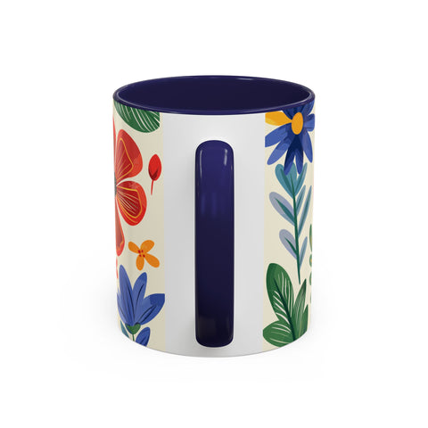 Colorful Floral Mug – Elegant Flower Design Coffee & Tea Mug for Stylish Sips (11, 15oz)