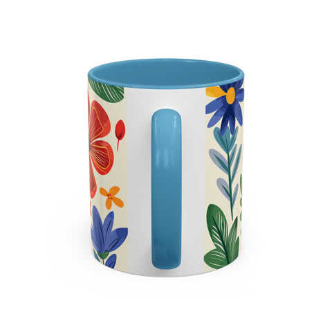 Colorful Floral Mug – Elegant Flower Design Coffee & Tea Mug for Stylish Sips (11, 15oz)