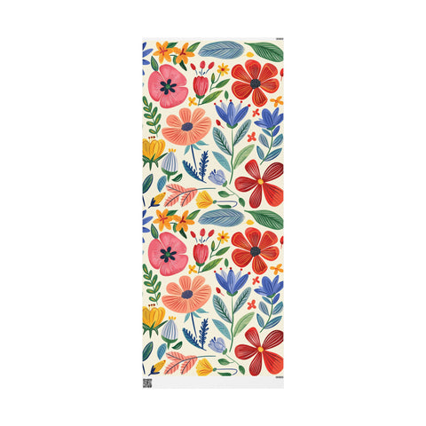 Colorful Flowers Leaves Gift Wrap | Geometric Gift Wrapping Paper