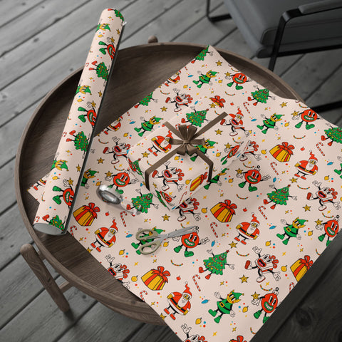 Colorful Christmas Wrapping Paper | Nostalgic Christmas Gift Wrap | Premium Christmas Gift Wrapping Paper