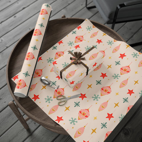 Retro Christmas Wrapping Paper | Retro Print Gift Wrap | Premium Christmas Gift Wrapping Paper