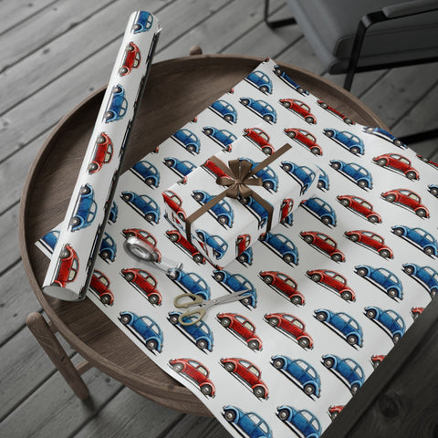 Watercolor VW Beetle Wrapping Paper | Volkswagen Beetle Gift Wrap - Water Color Paper | Automotive Themed Gifts Giving