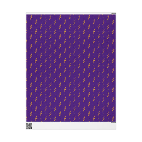 Lightning Bolt Wrapping Paper | Purple Yellow Thunder Lightning Print Gift Wrap | Premium Children's Boys Birthday