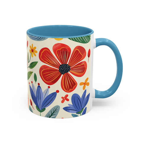 Colorful Floral Mug – Elegant Flower Design Coffee & Tea Mug for Stylish Sips (11, 15oz)