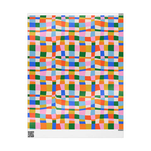 Modern Gift Wrap Checkers, Scandinavian Gift Wrapping Paper,