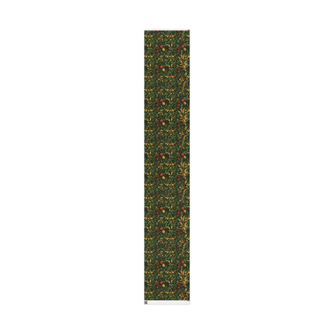 William Morris Christmas Inspired Wrapping Paper Roll, Matte or Glossy, Holly Mistletoe Greenery Flowers Holiday Gift Wrap, Holiday Gifts