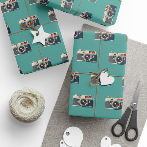 Vintage Camera Gift Wrap | Leica Rangefinder Style Gift Wrapping Paper