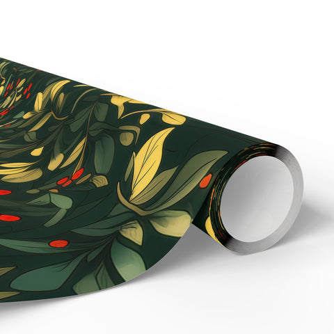 Winter Foliage Wrapping Paper / Holly Leaves Gift Wrap Paper Spring / Gift Wrap Nature / Gift Wrap Forest