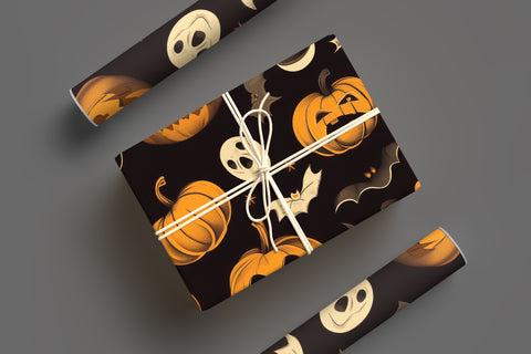 Halloween Wrapping Paper Cute Halloween Gift Wrap Roll Funny Halloween Spooky Gift Wrap Roll Fall Wrapping Paper Roll