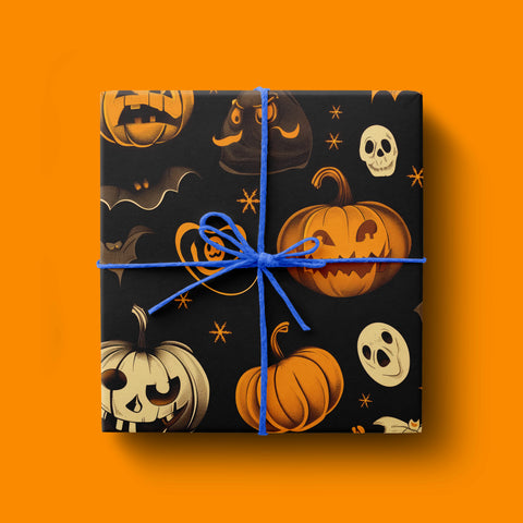 Halloween Wrapping Paper Cute Halloween Gift Wrap Roll Funny Halloween Spooky Gift Wrap Roll Fall Wrapping Paper Roll