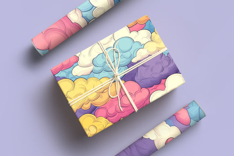 Cloud Wrapping Paper, Pink Clouds, Birthday Wrapping Paper, Gift Wrap, Anniversary Gifts, Gift Ideas For, Wrapping Paper Rolls