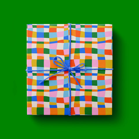 Modern Gift Wrap Checkers, Scandinavian Gift Wrapping Paper,