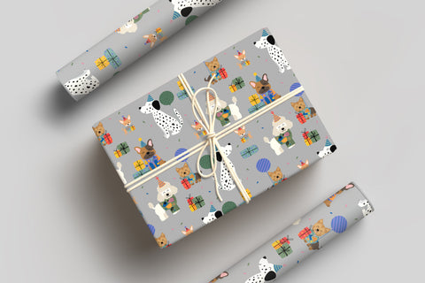 Dog Birthday Wrapping Paper | Doggy Gift Wrap | Premium Animal Gift Wrapping Paper