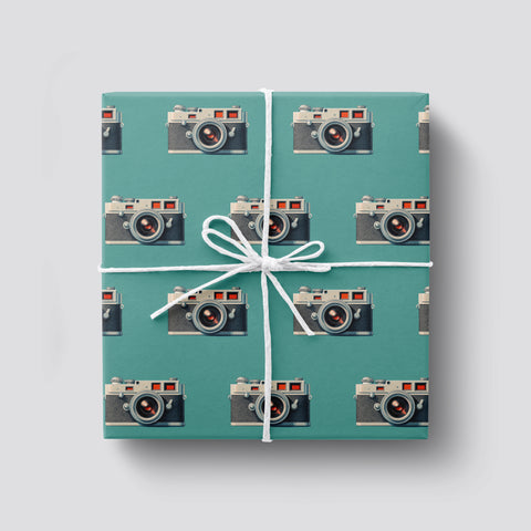 Vintage Camera Gift Wrap | Leica Rangefinder Style Gift Wrapping Paper