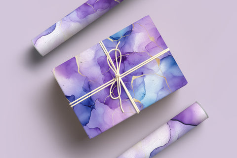 Rainbow Wrapping Paper / Alcohol Ink Artwork / Stationery / Marble Gift Wrapping for Birthdays, Mothers Day & Valentines