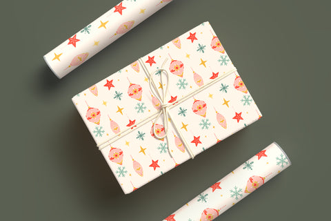 Retro Christmas Wrapping Paper | Retro Print Gift Wrap | Premium Christmas Gift Wrapping Paper