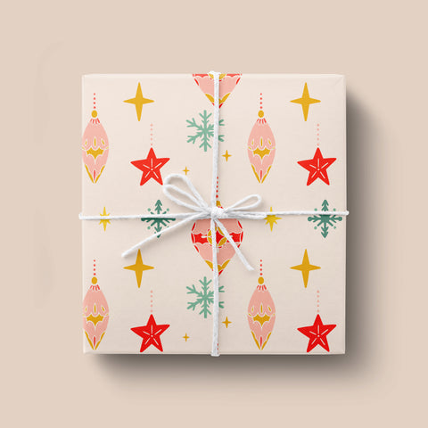 Retro Christmas Wrapping Paper | Retro Print Gift Wrap | Premium Christmas Gift Wrapping Paper